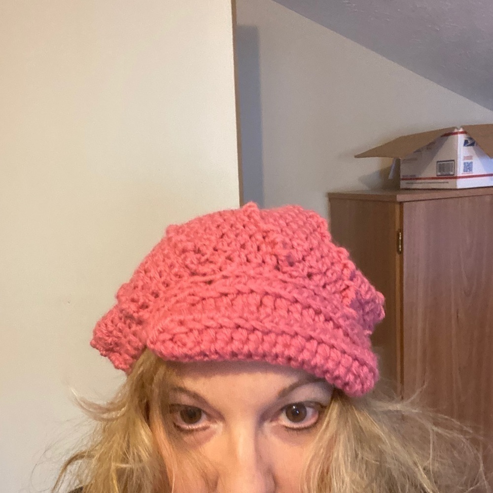 Dark Pink Newsboy Slouchy Hat